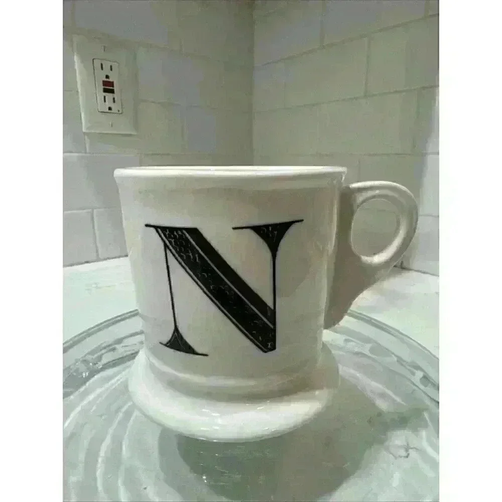 Anthropologie Homegrown Monogram Initial Coffee Mug Letter N